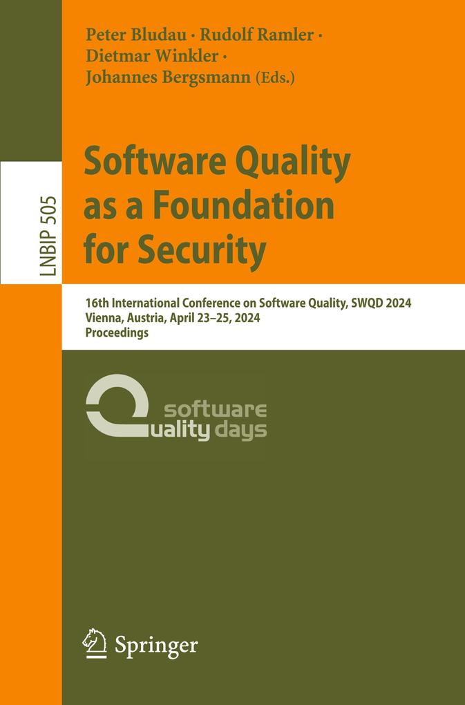 Produktbild: Software Quality as a Foundation for Security