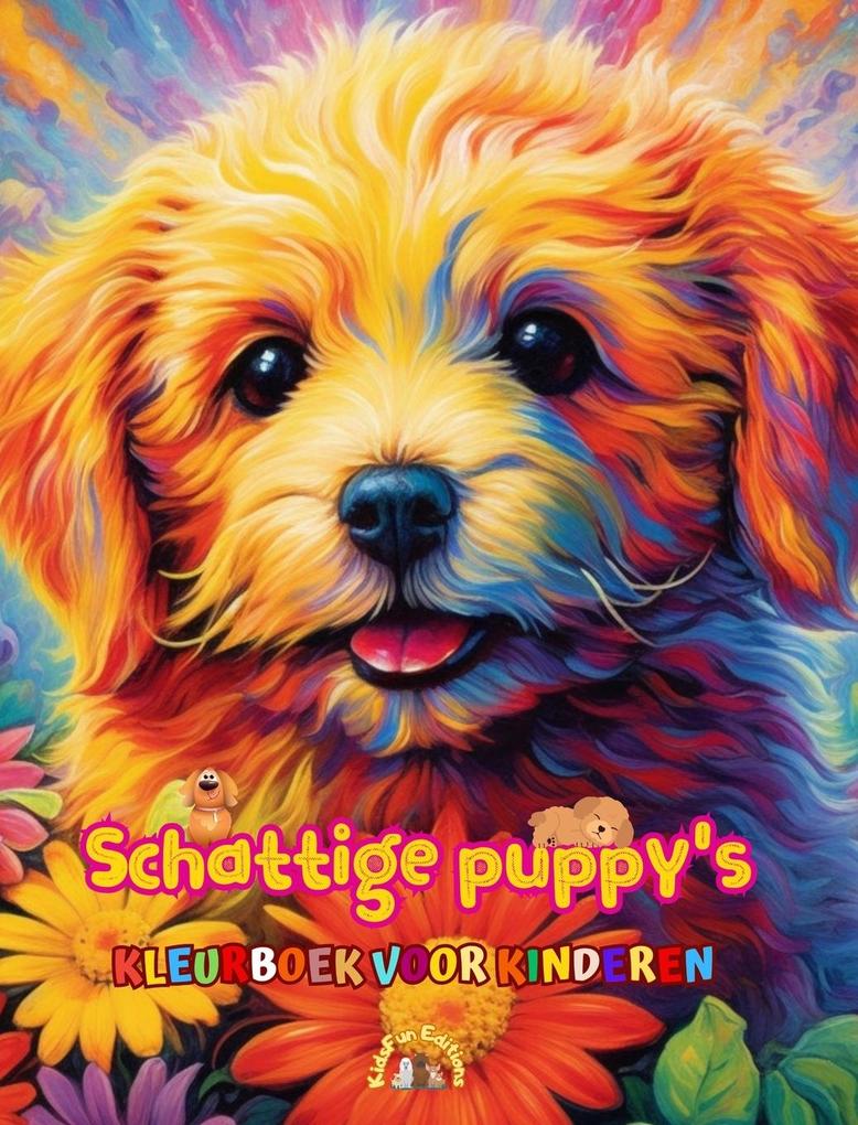 Produktbild: Schattige puppy's - Kleurboek voor kinderen - Creatieve en grappige scènes van lachende honden | Kidsfun Editions