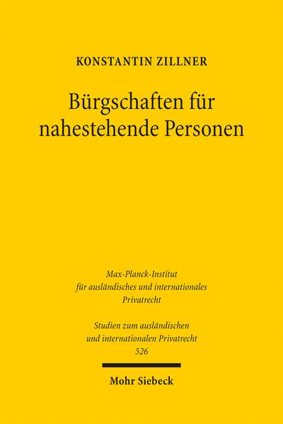 Produktbild: Bürgschaften für nahestehende Personen | Konstantin Zillner