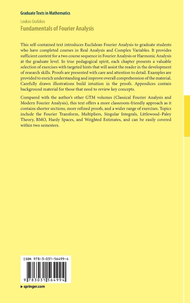 Weitere Ansicht: Fundamentals of Fourier Analysis | Loukas Grafakos