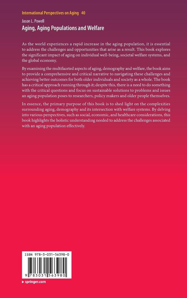 Weitere Ansicht: Aging, Aging Populations and Welfare | Jason L. Powell