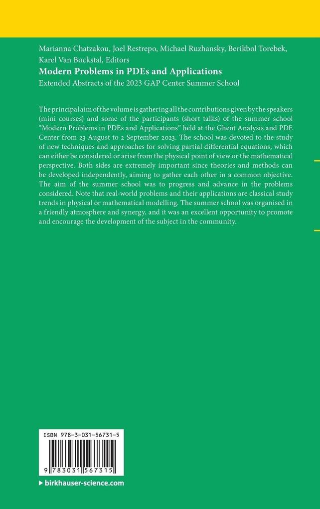 Weitere Ansicht: Modern Problems in PDEs and Applications