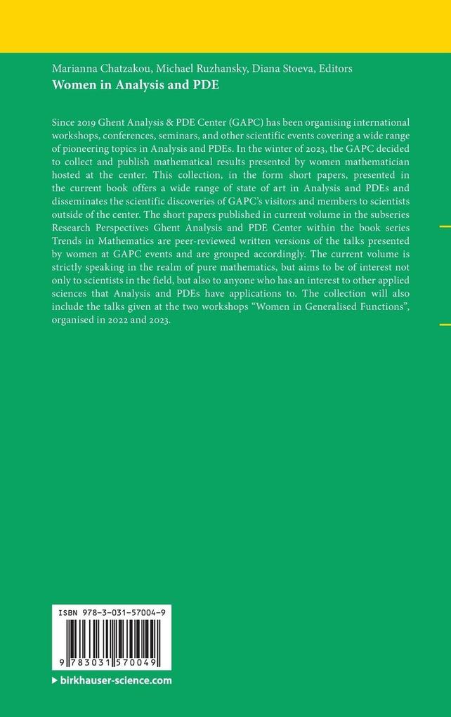 Weitere Ansicht: Women in Analysis and PDE