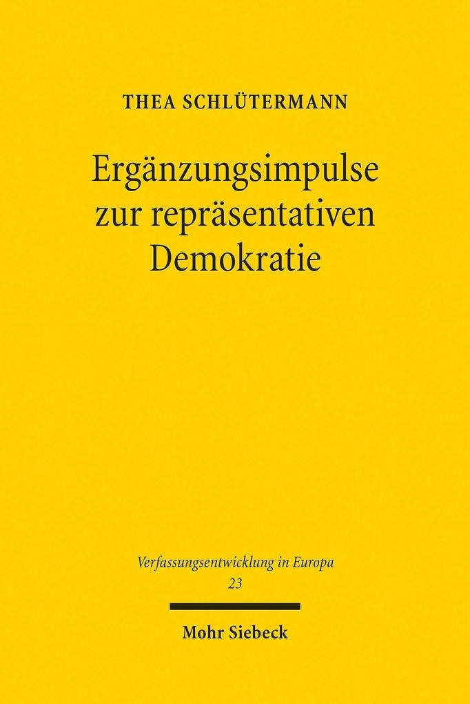 Produktbild: Ergänzungsimpulse zur repräsentativen Demokratie | Thea Schlütermann