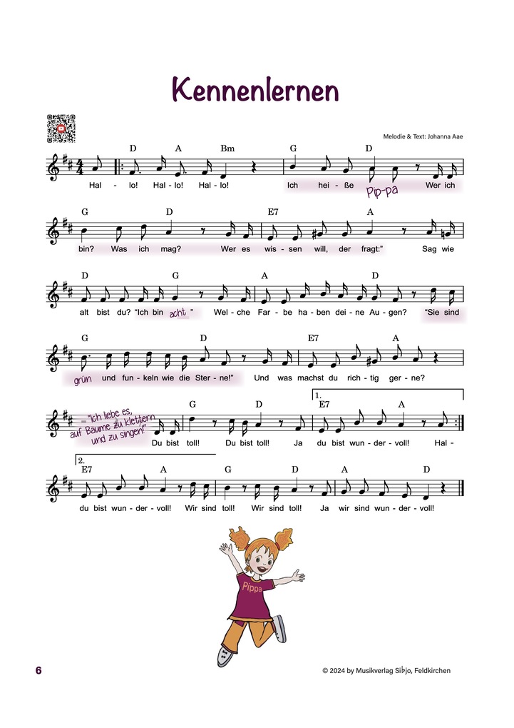 Weitere Ansicht: Pippas Lieder | Johanna Aae