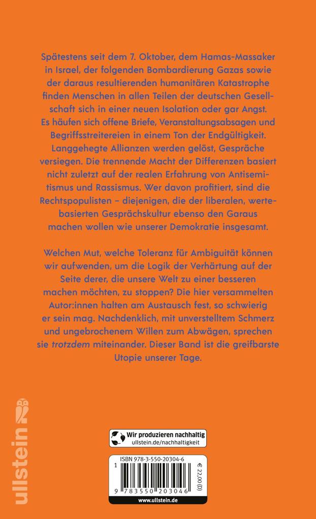 Weitere Ansicht: Trotzdem sprechen | Fadi Abdelnour, Julia Alfandari, Asal Dardan, Carolin Emcke, Durs Grünbein