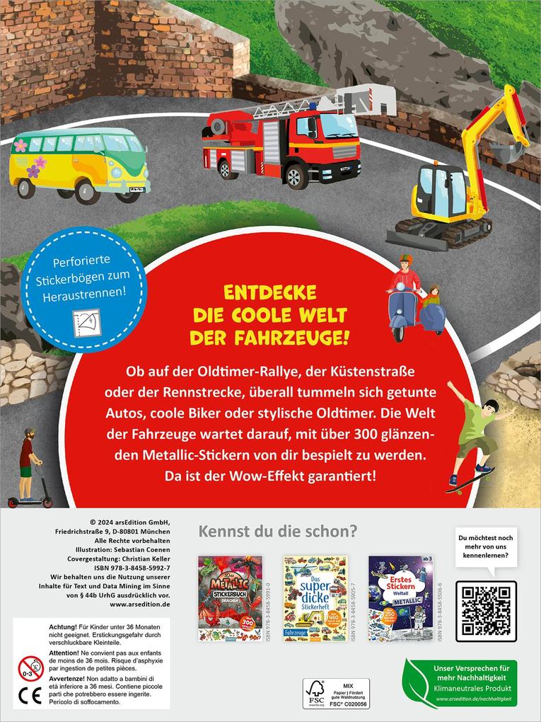 Weitere Ansicht: Das Metallic-Stickerbuch - Fahrzeuge
