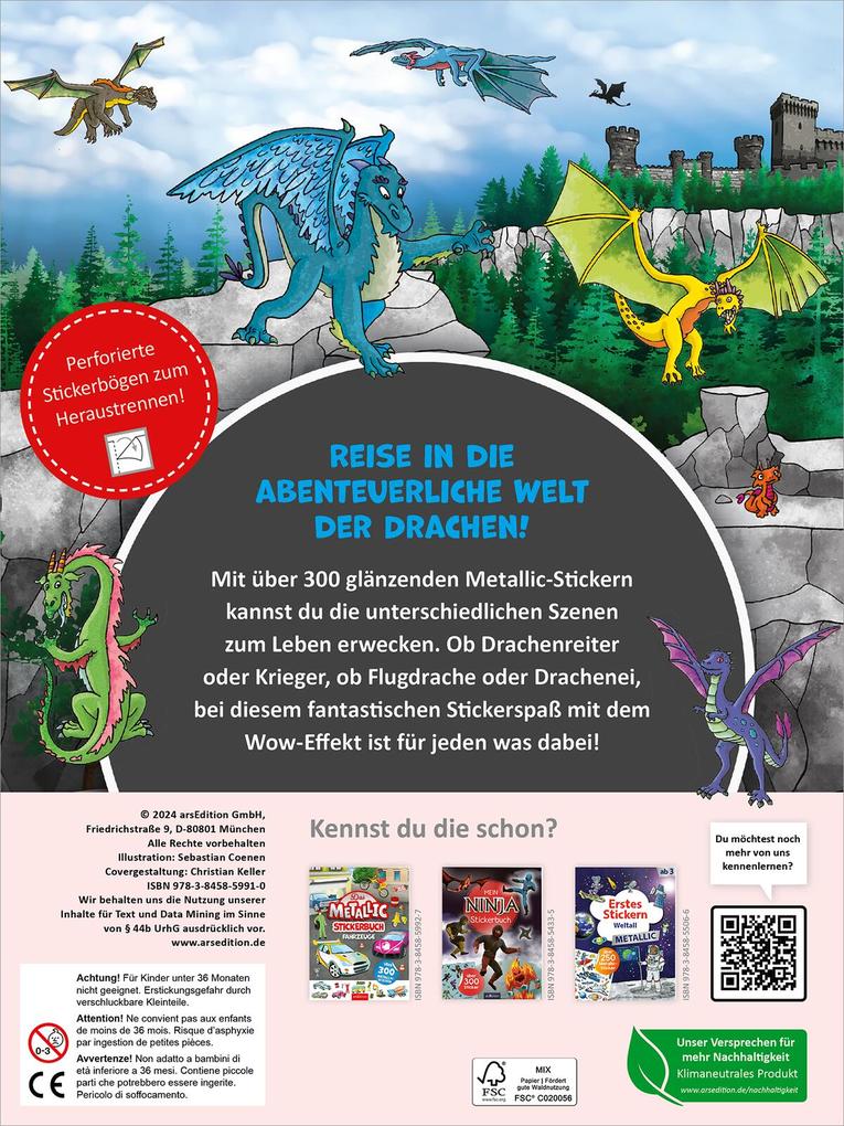 Weitere Ansicht: Das Metallic-Stickerbuch - Drachen