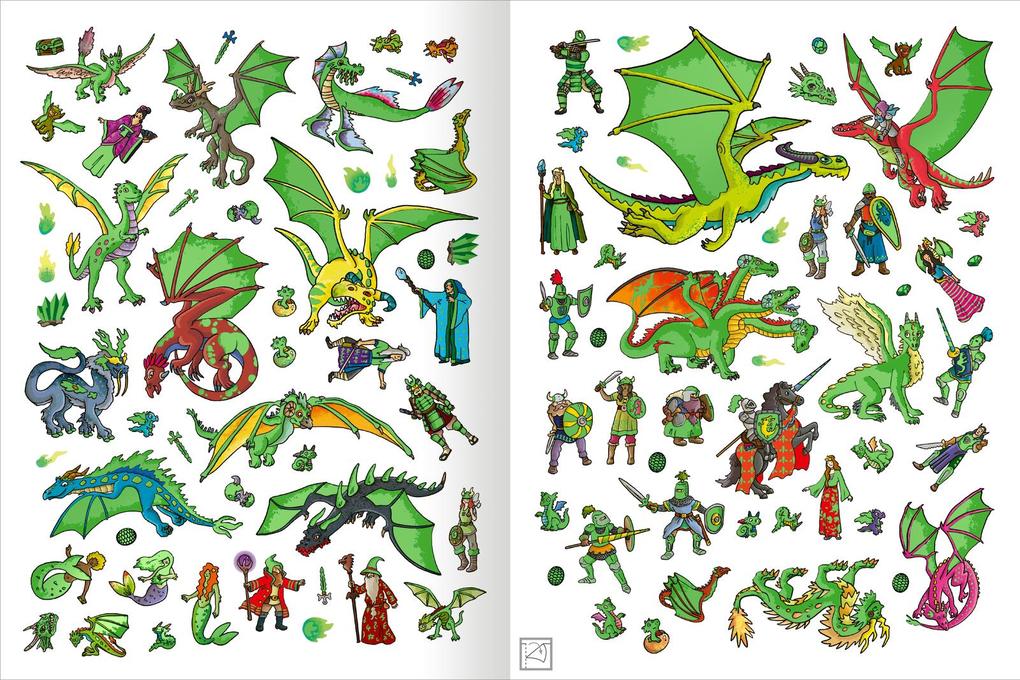Weitere Ansicht: Das Metallic-Stickerbuch - Drachen