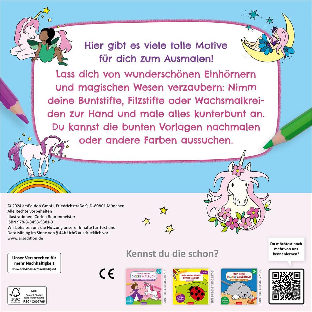 Weitere Ansicht: Mein erstes dickes Malbuch ab 2 - Einhörner