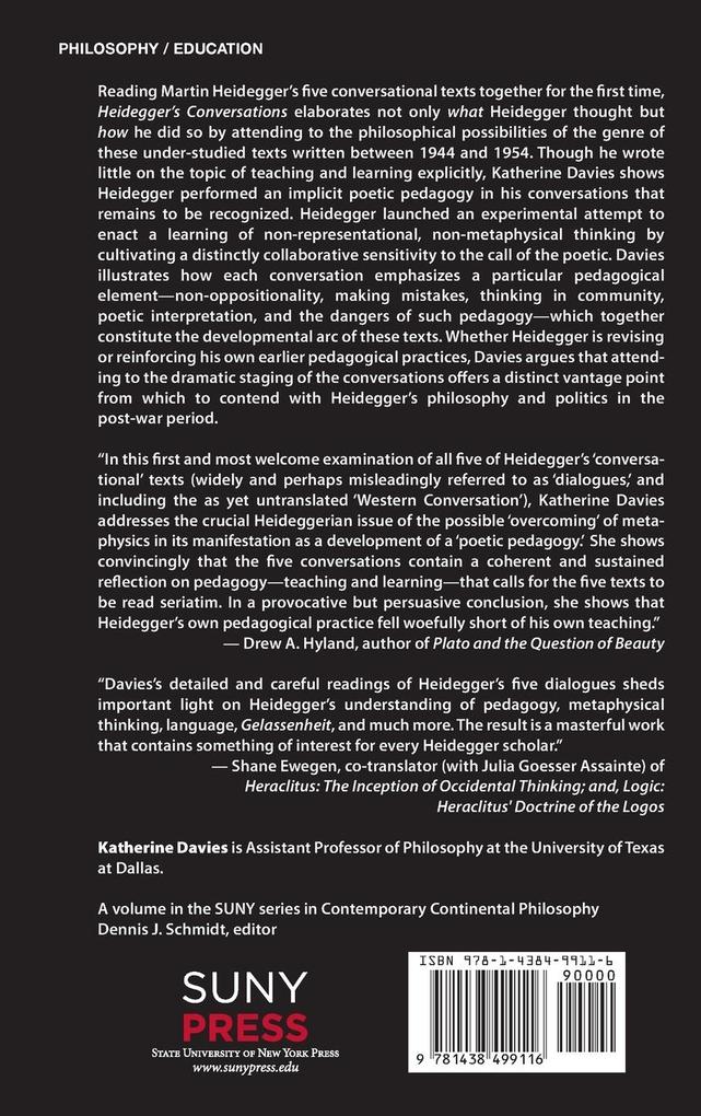 Weitere Ansicht: Heidegger's Conversations | Katherine Davies
