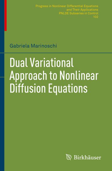 Produktbild: Dual Variational Approach to Nonlinear Diffusion Equations | Gabriela Marinoschi
