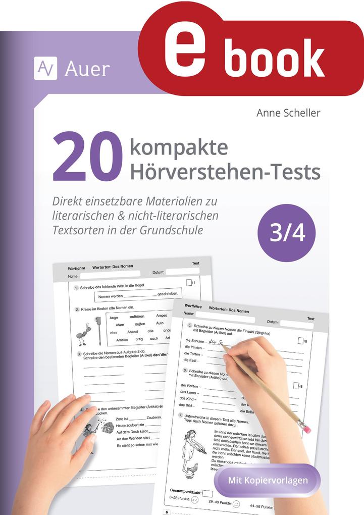 Produktbild: 20 kompakte Hörverstehen-Tests für Klasse 3/4 | Anne Scheller