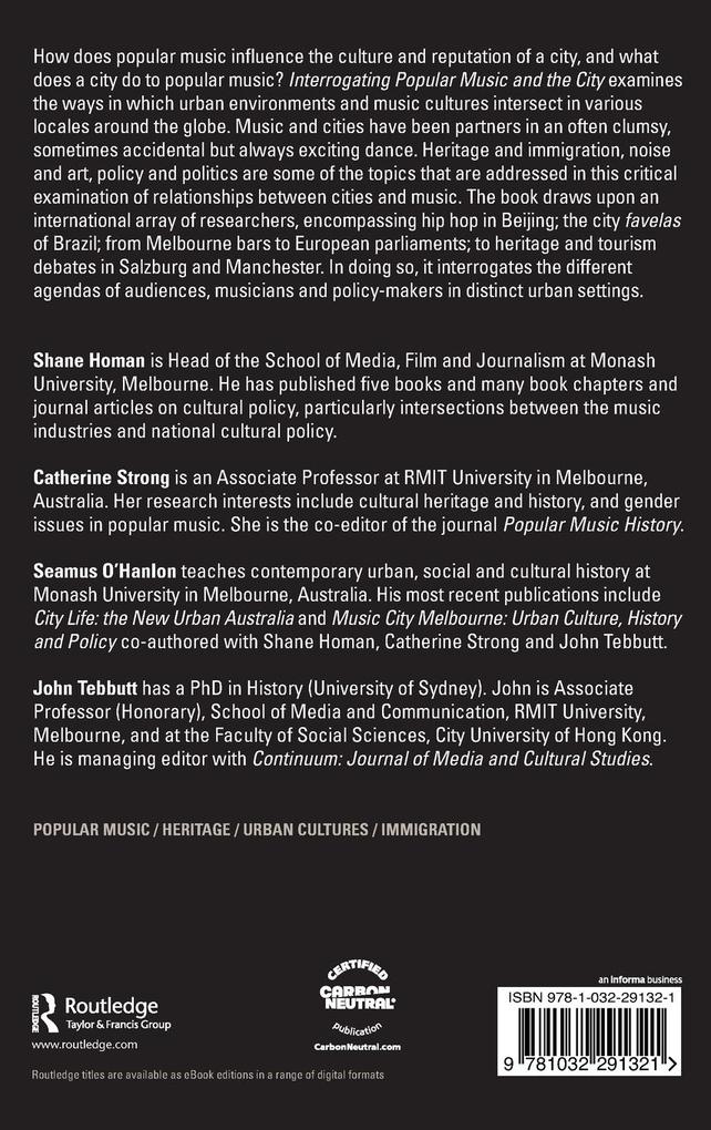 Weitere Ansicht: Interrogating Popular Music and the City