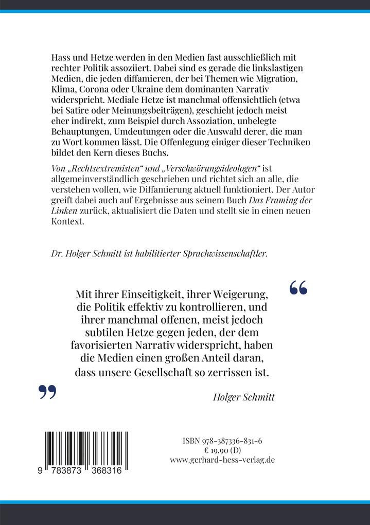 Weitere Ansicht: Von "Rechtsextremisten" und "Verschwörungsideologen" | Holger Schmitt