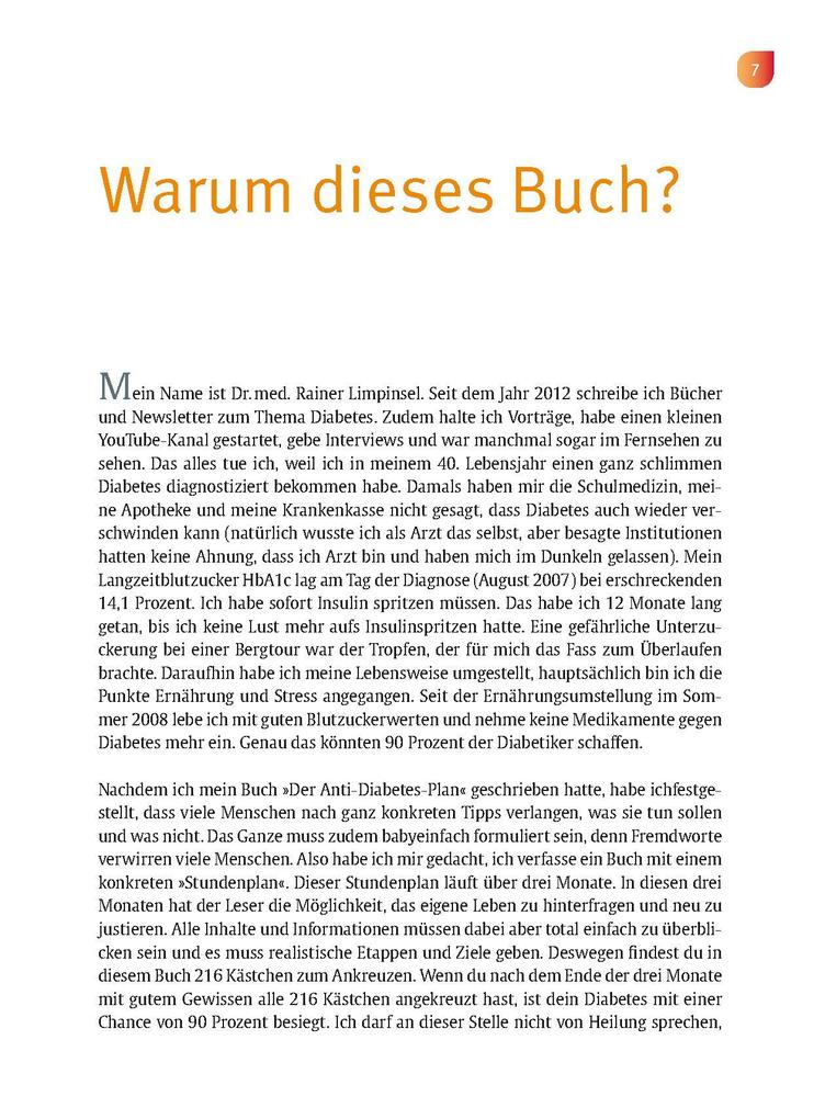 Weitere Ansicht: Der Anti-Diabetes-Plan - Das Praxisbuch | Rainer Limpinsel