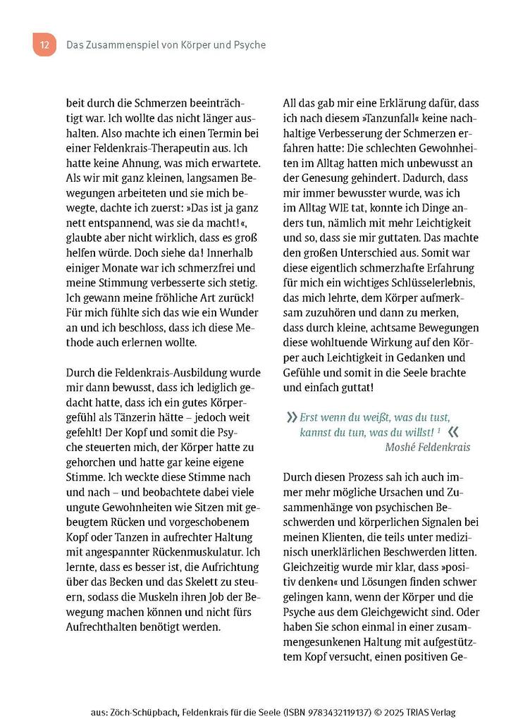 Weitere Ansicht: Feldenkrais für die Seele | Nadja Zöch-Schüpbach