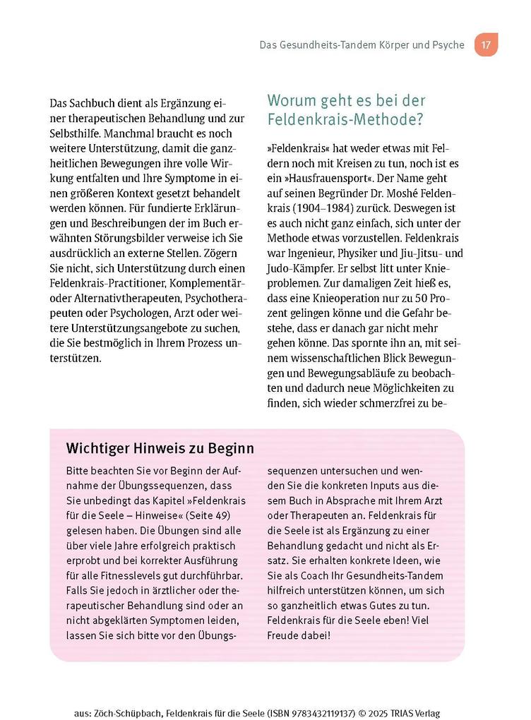 Weitere Ansicht: Feldenkrais für die Seele | Nadja Zöch-Schüpbach