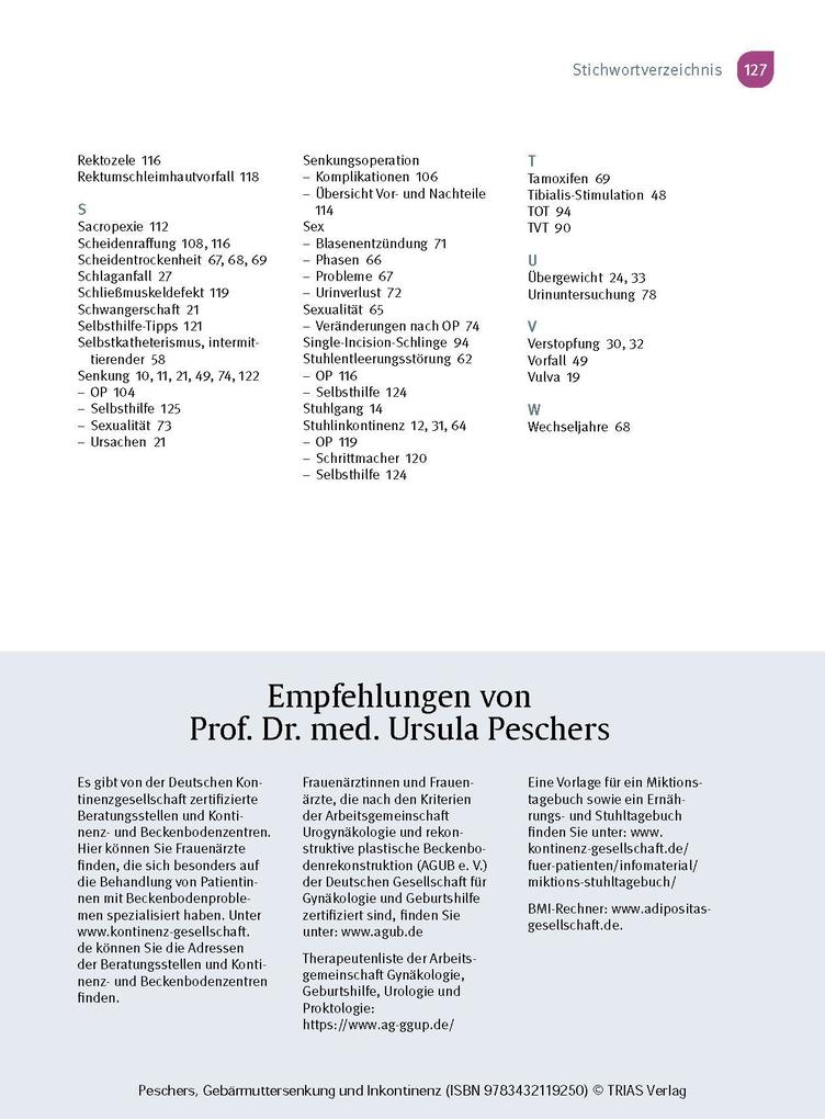 Weitere Ansicht: Frauengesundheit: Gebärmuttersenkung und Inkontinenz | Ursula Peschers