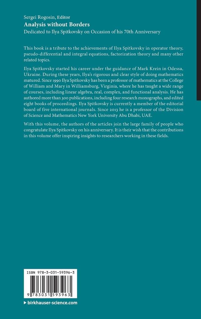Weitere Ansicht: Analysis without Borders