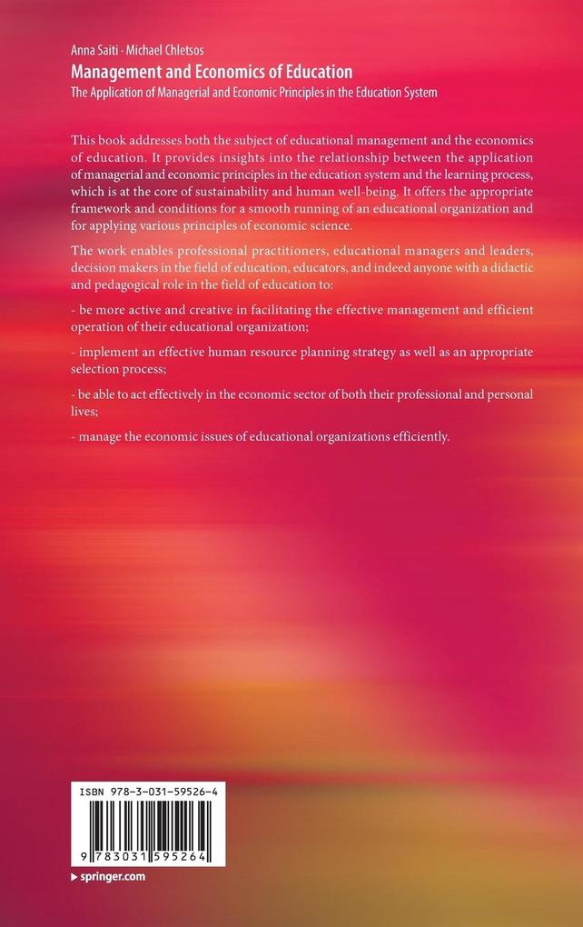 Weitere Ansicht: Management and Economics of Education | Anna Saiti, Michael Chletsos