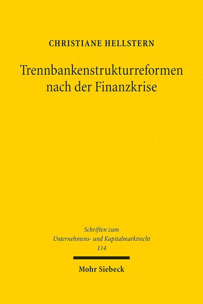 Produktbild: Trennbankenstrukturreformen nach der Finanzkrise | Christiane Hellstern