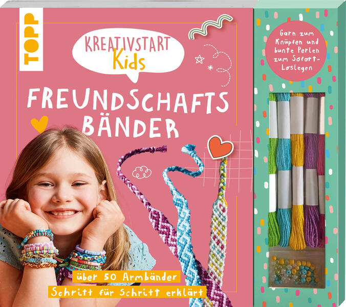 Produktbild: Kreativstart Kids Freundschaftsbänder. Anleitungsbuch und Material | frechverlag