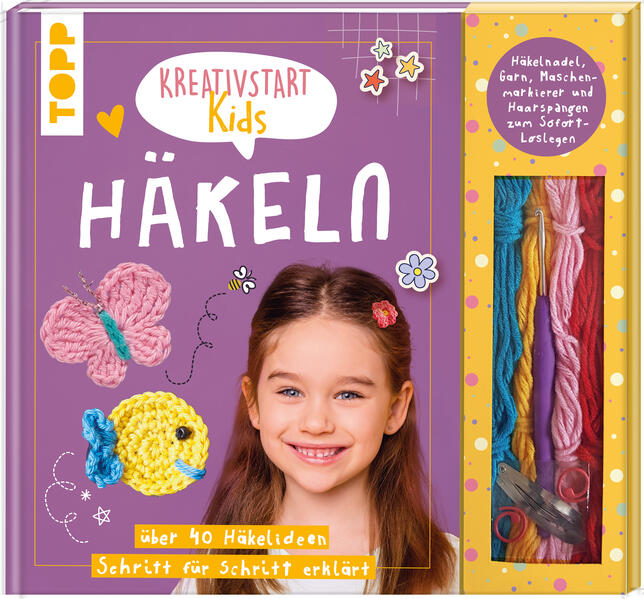 Produktbild: Kreativstart Kids Häkeln. Anleitungsbuch und Material | frechverlag