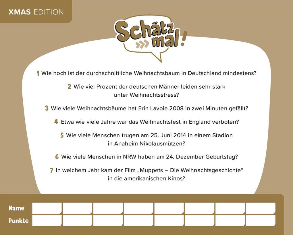 Weitere Ansicht: Schätz mal! Xmas Edition