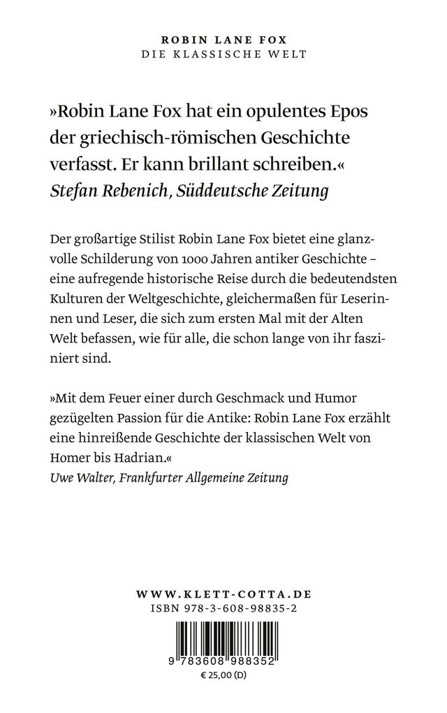 Weitere Ansicht: Die klassische Welt | Robin Lane Fox
