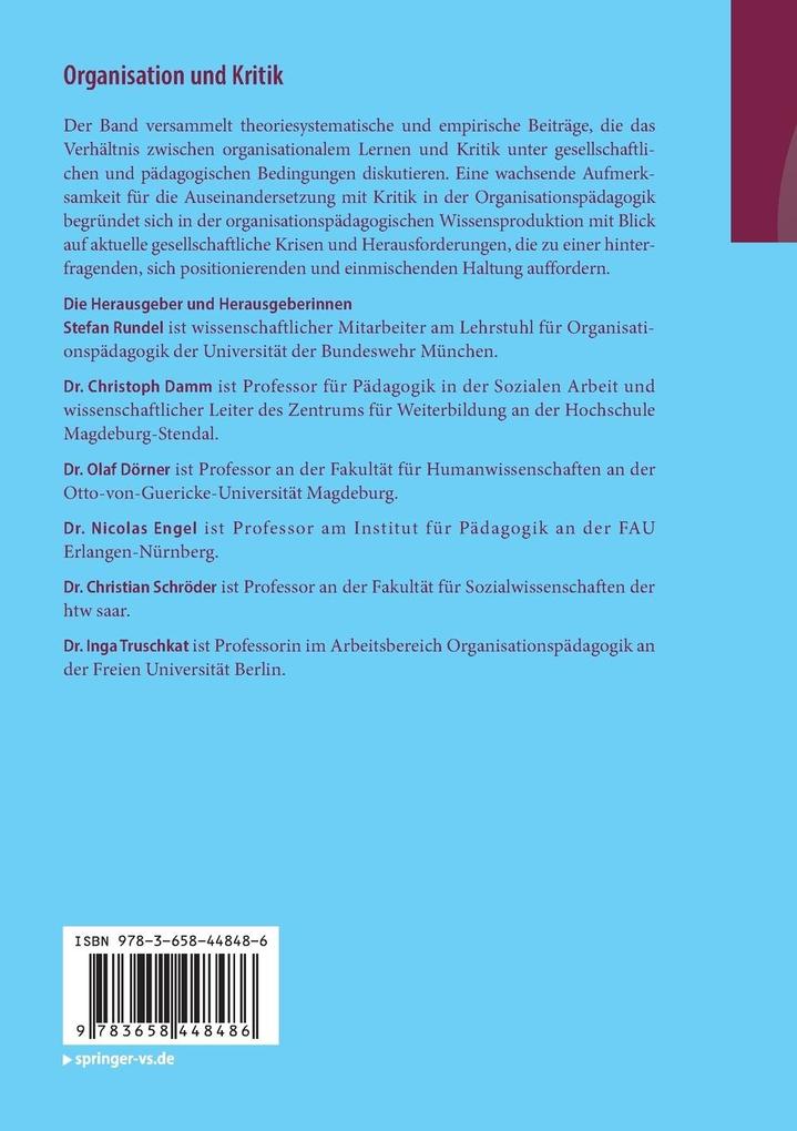 Weitere Ansicht: Organisation und Kritik