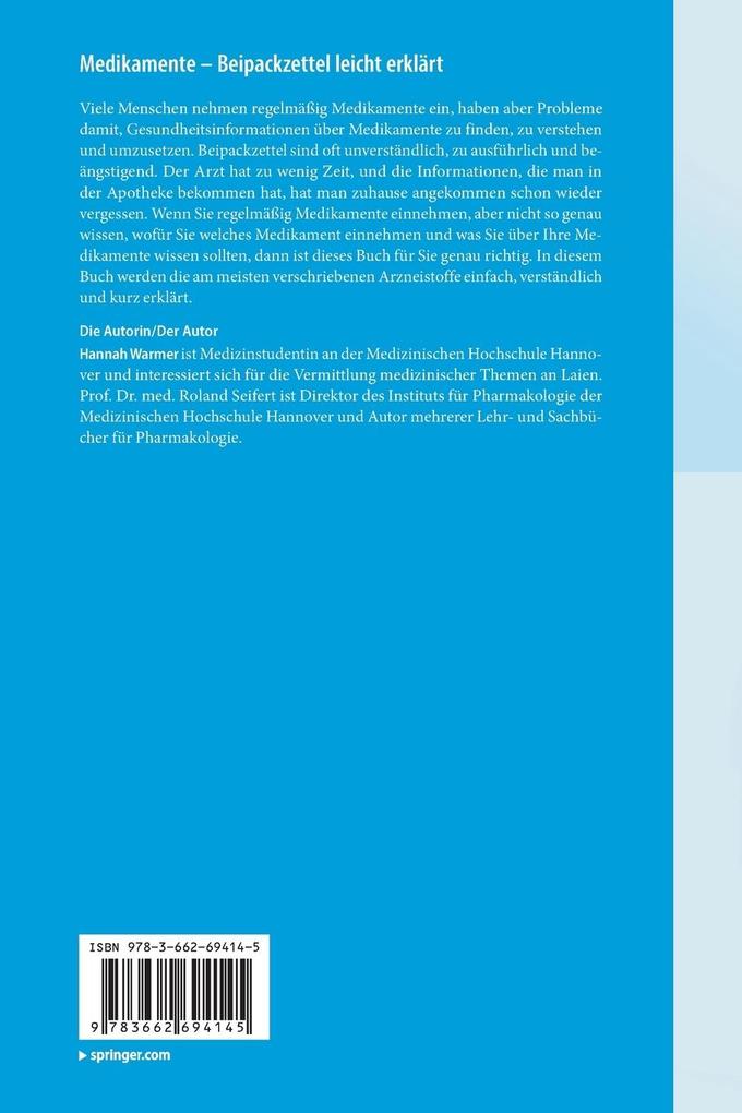 Weitere Ansicht: Medikamente - Beipackzettel leicht erklärt | Hannah Warmer, Roland Seifert