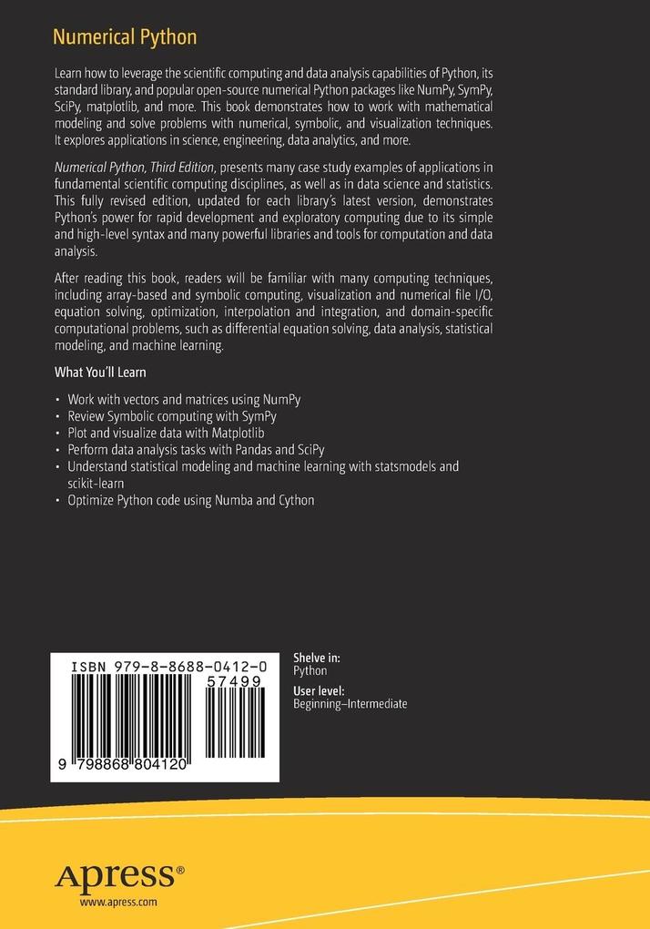 Weitere Ansicht: Numerical Python | Robert Johansson