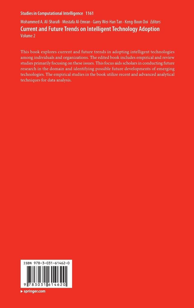 Weitere Ansicht: Current and Future Trends on Intelligent Technology Adoption