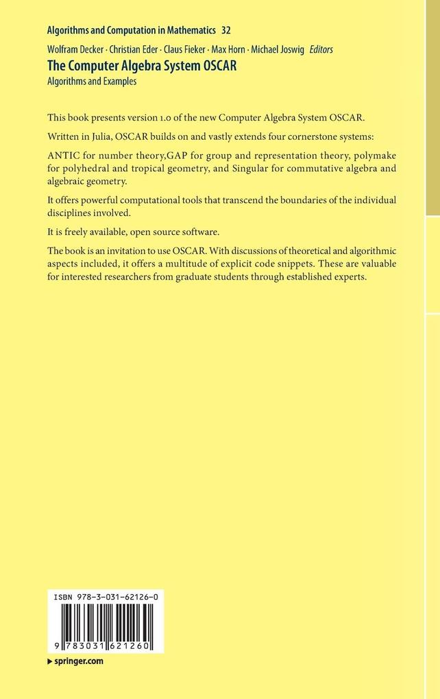 Weitere Ansicht: The Computer Algebra System OSCAR