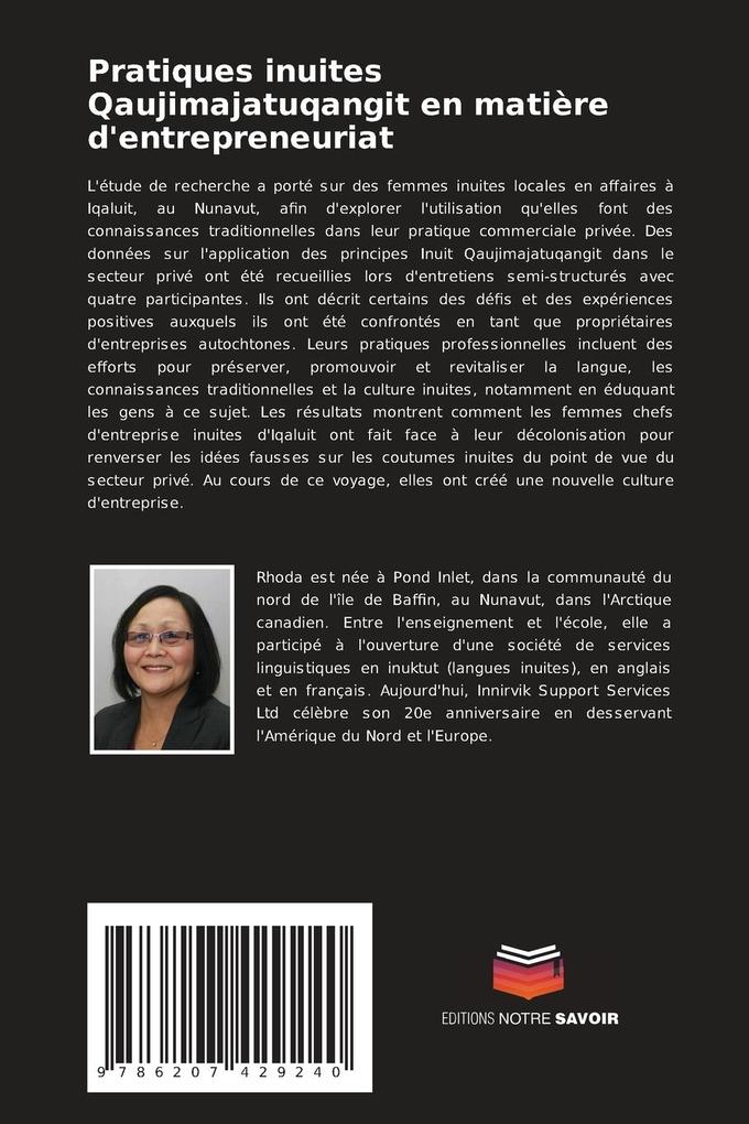 Weitere Ansicht: Pratiques inuites Qaujimajatuqangit en matière d'entrepreneuriat | Rhoda Cunningham