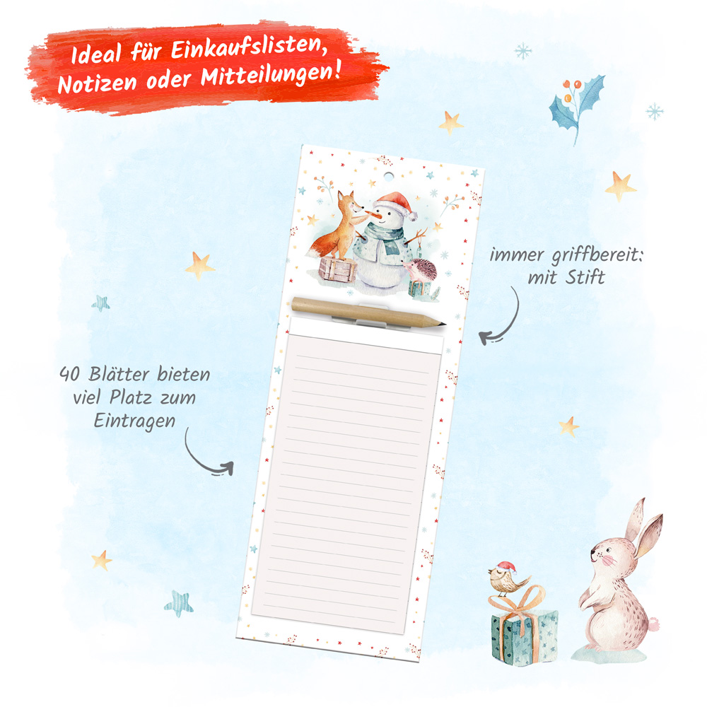 Weitere Ansicht: Trötsch Notizblock mit Stift und Magnet Winterwald