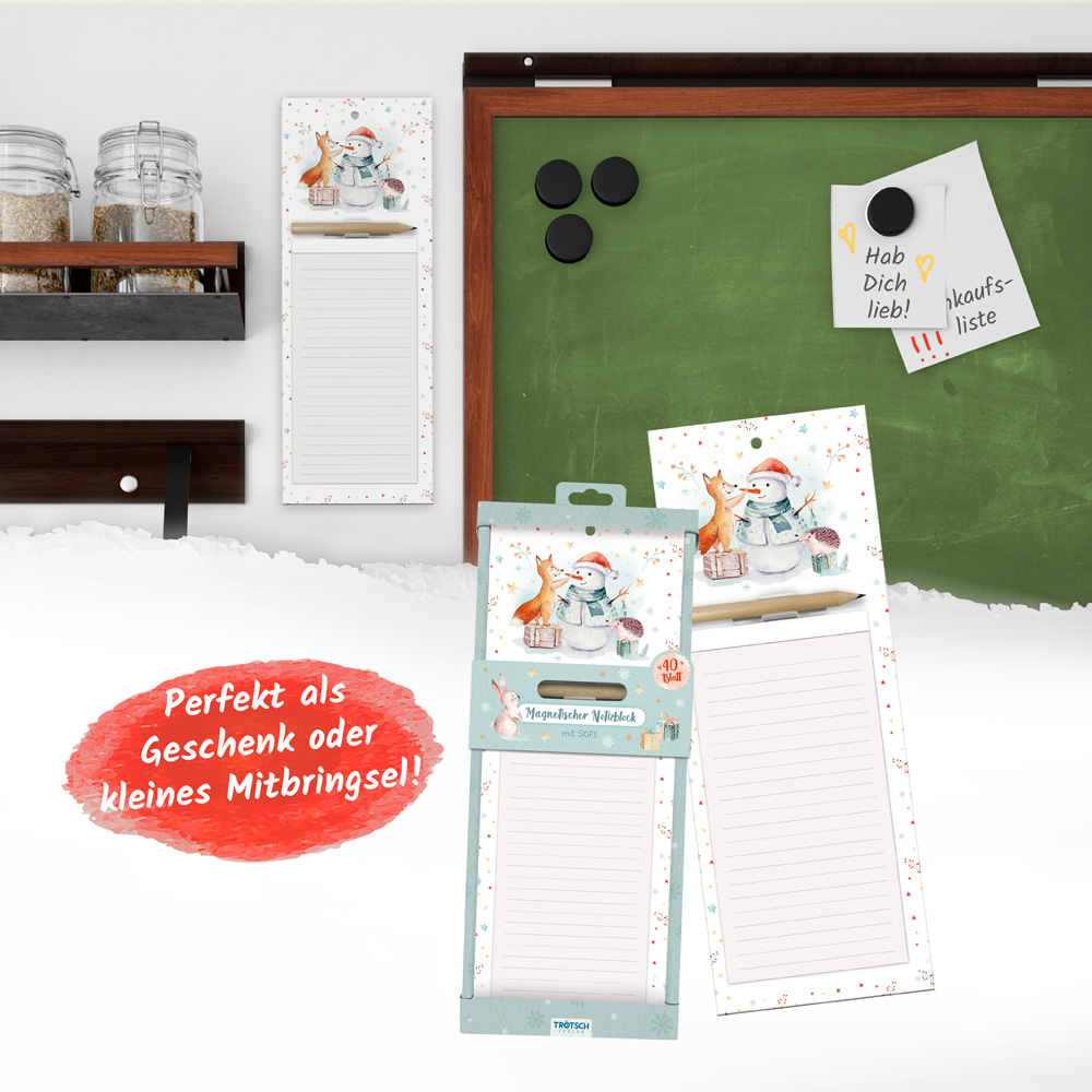 Weitere Ansicht: Trötsch Notizblock mit Stift und Magnet Winterwald