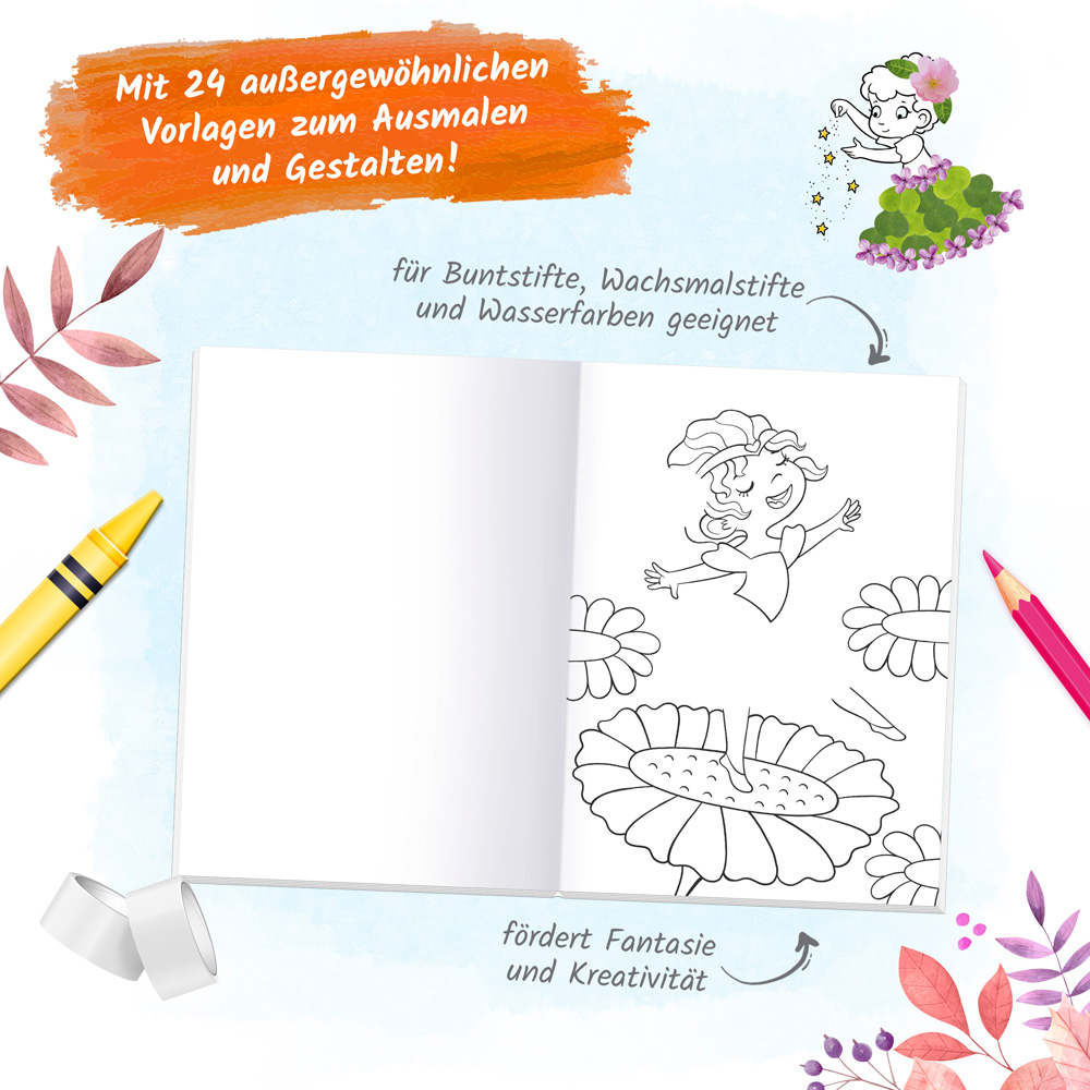 Weitere Ansicht: Trötsch Malbuch Bastelbuch Bunter Blätterspaß Feen Malen Basteln Gestalten
