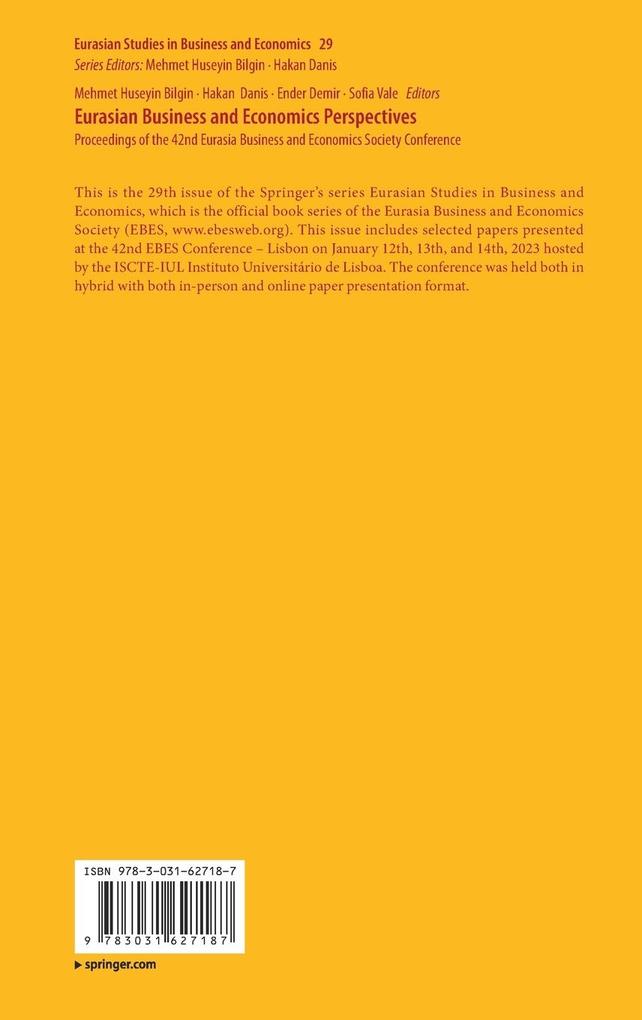 Weitere Ansicht: Eurasian Business and Economics Perspectives