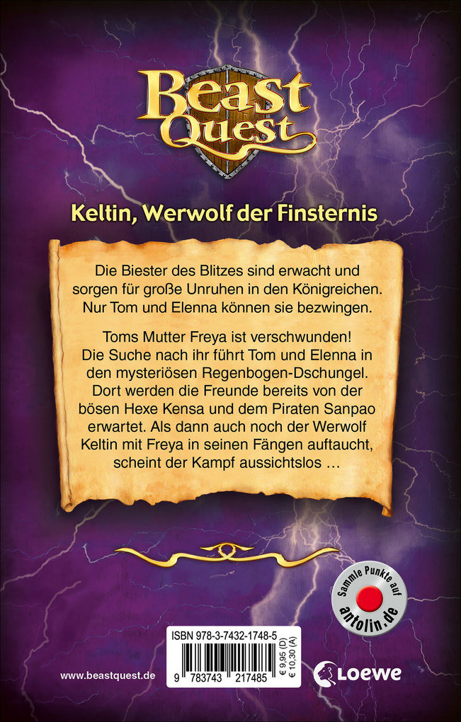 Weitere Ansicht: Beast Quest (Band 68) - Keltin, Werwolf der Finsternis | Adam Blade