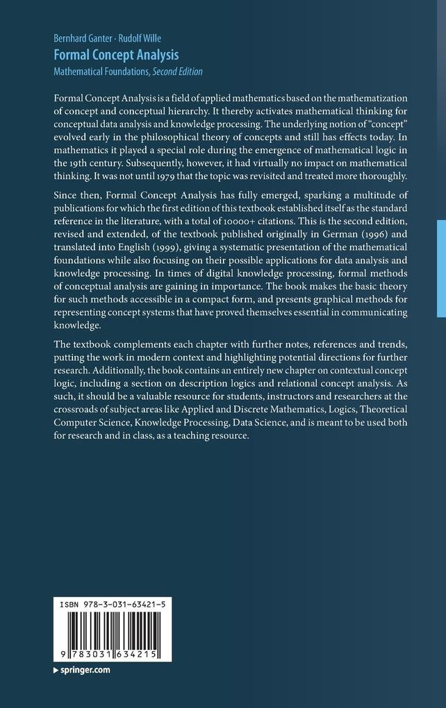 Weitere Ansicht: Formal Concept Analysis | Bernhard Ganter, Rudolf Wille