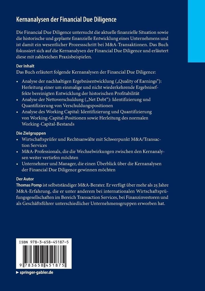 Weitere Ansicht: Kernanalysen der Financial Due Diligence | Thomas Pomp