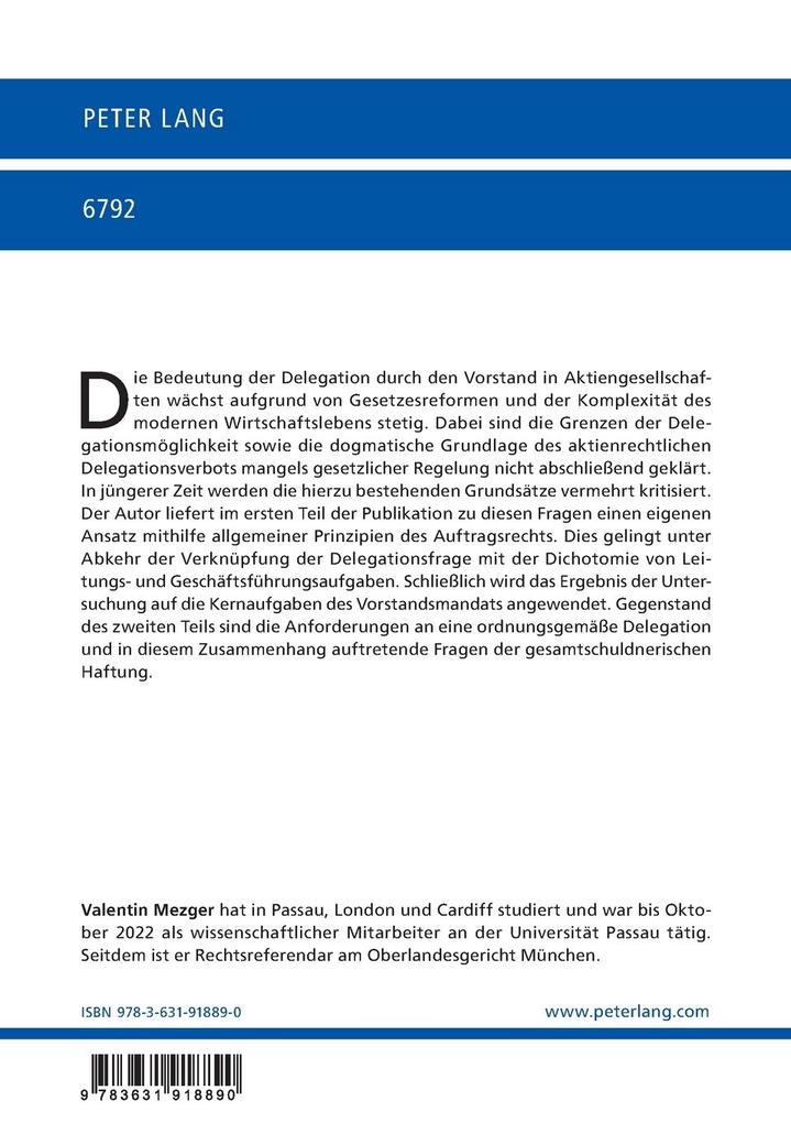 Weitere Ansicht: Persönliche Leitungspflicht | Valentin Mezger