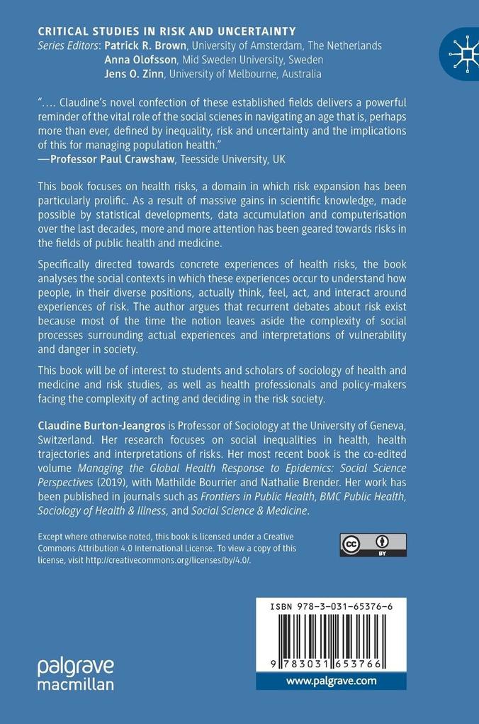 Weitere Ansicht: Experiences of Health Risks | Claudine Burton-Jeangros