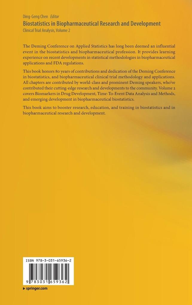 Weitere Ansicht: Biostatistics in Biopharmaceutical Research and Development