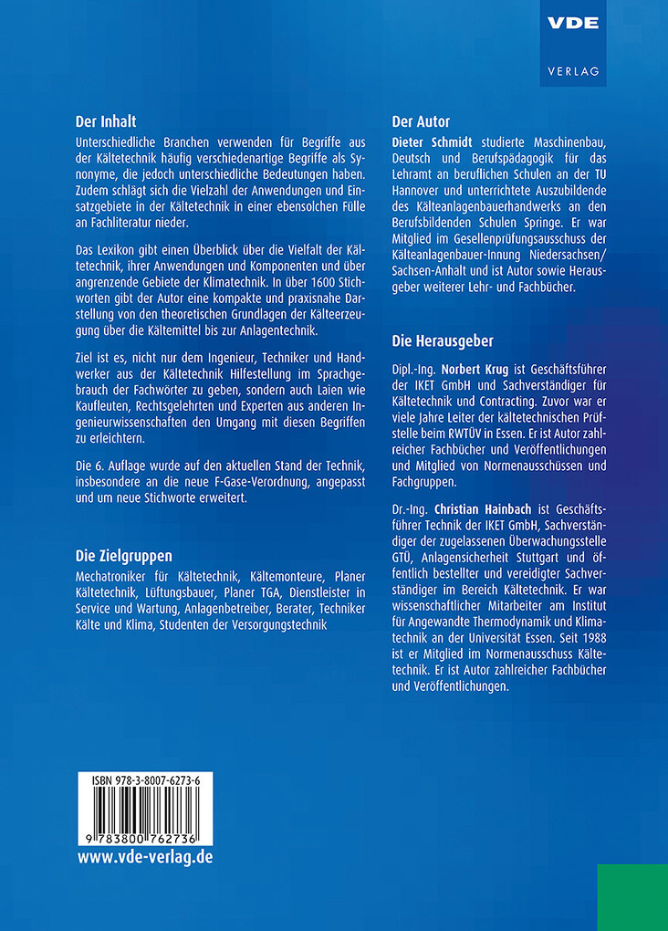 Weitere Ansicht: Lexikon Kältetechnik | Dieter Schmidt