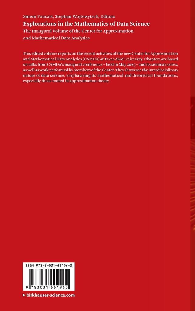 Weitere Ansicht: Explorations in the Mathematics of Data Science