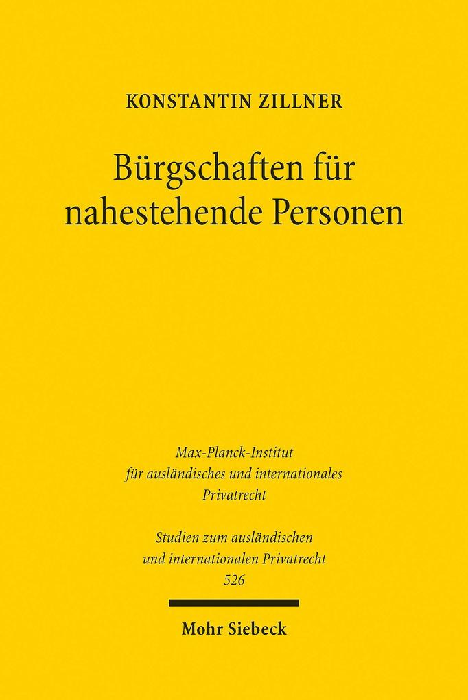 Produktbild: Bürgschaften für nahestehende Personen | Konstantin Zillner