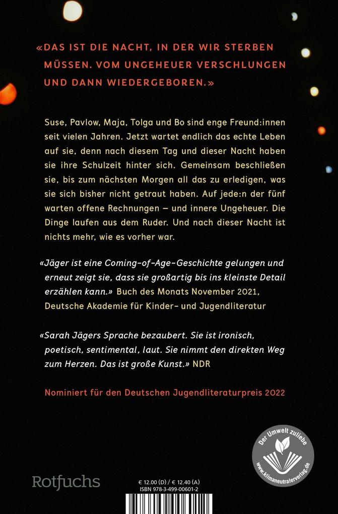 Weitere Ansicht: Die Nacht so groß wie wir | Sarah Jäger